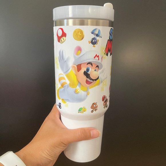 Nintendo Super Mario Bros Tumbler 40 oz tumbler with hand carry … - Picture 14 of 15